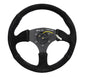 NRG Reinforced Steering Wheel (350mm / 2.5in. Deep) Blk Suede Comfort Grip w/5mm Matte Blk Spokes