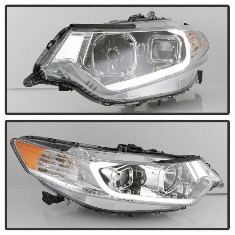 xTune 09-14 Acura TSX Projector Headlights - Light Bar DRL - Chrome (PRO-JH-ATSX09-LB-C)