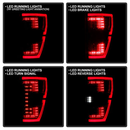 Spyder 21-23 Ford F150 (Halogen w/ Blind Spot) Full LED Tail Lights - Black (ALT-YD-FF15021HALBS-BK)