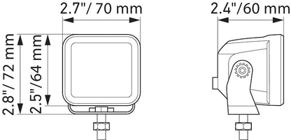 Hella Universal Black Magic 2.7in L.E.D. Cube Kit - Flood Beam