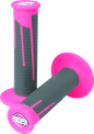 ProTaper Full Diamond Clamp-On Grips - Neon Pink/Dark Gray