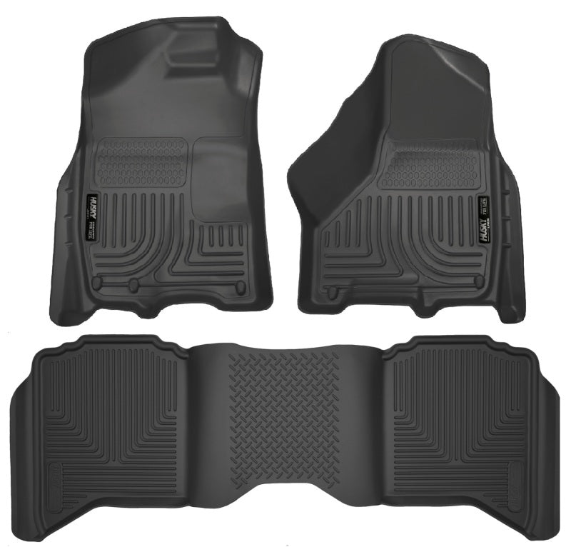 Husky Liners 2012 Dodge Ram 1500/2500 Crew Cab WeatherBeater Combo Black Floor Liners