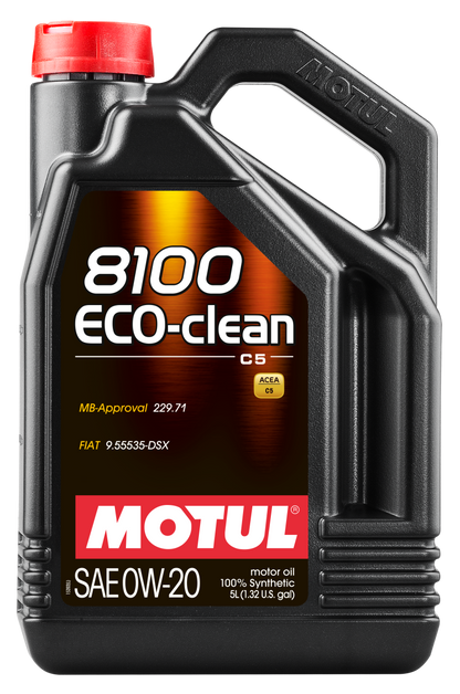 Motul 5L Synthetic Engine Oil 8100 0W20 Eco-Clean