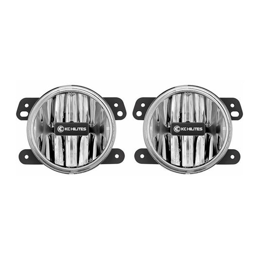 KC HiLiTES 10-18 Jeep JK 4in. Gravity G4 LED Light 10w SAE/ECE Clear Fog Beam (Pair Pack System)