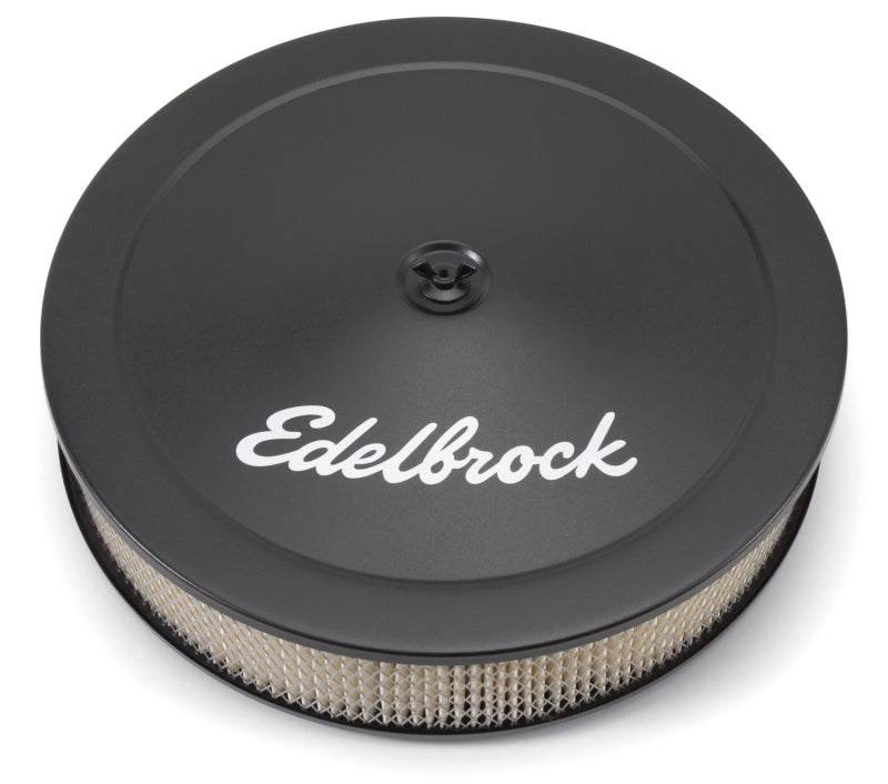 Edelbrock Air Cleaner Pro-Flo Series Round Steel Top Paper Element 14In Dia X 3 75In Dropped Base