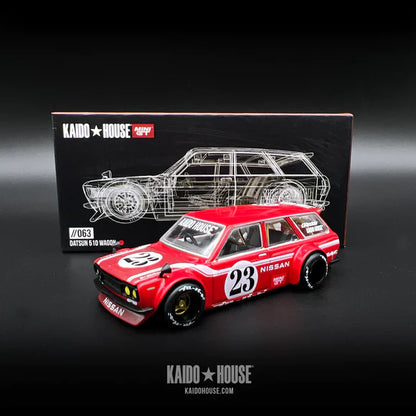 Kaido House x Mini GT 1:64 Datsun KAIDO 510 Wagon CARBON FIBER V2 – Red – Limited Edition