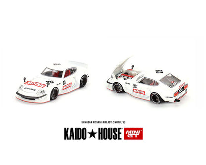 Kaido House x Mini GT 1:64 Datsun KAIDO Fairlady Z MOTUL V3 – White – Limited Edition