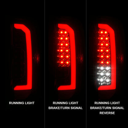 ANZO 15-21 Chevrolet Colorado Full LED Tail Lights w/ Red Lightbar Black Housing Smoke Lens