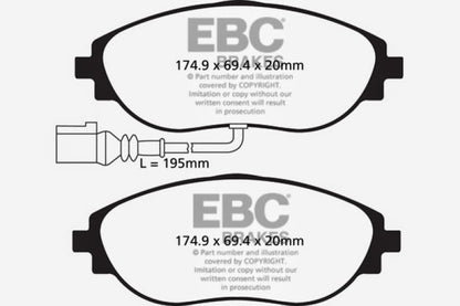 EBC 12+ Volkswagen CC 3.6 Ultimax2 Front Brake Pads