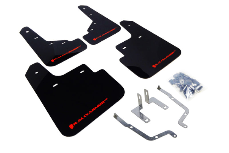 Rally Armor 14-18 Mazda3 Black UR Mud Flap w/Red Logo