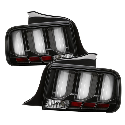 Spyder 05-09 Ford Mustang (White Light Bar) LED Tail Lights - Black ALT-YD-FM05V3-LED-BK