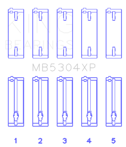 King Mazda B6/B6-T/ZM/B3/B5 (Size STD) Main Bearing Set