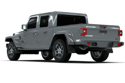 Rally Armor 19-24 Jeep JT Gladiator (Mojave/Rubicon) Black Mud Flap w/Metallic Black Logo