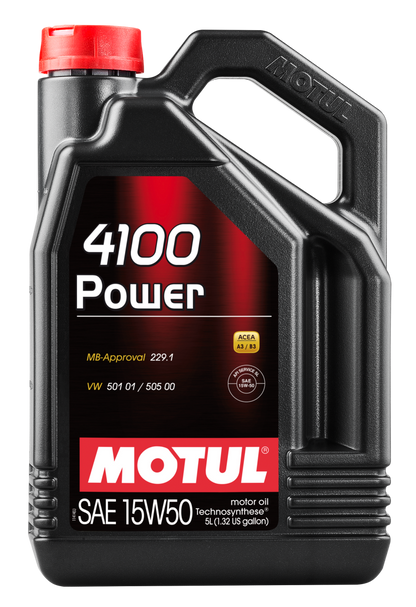 Motul 5L Engine Oil 4100 POWER 15W50 - VW 505 00 501 01 - MB 229.1