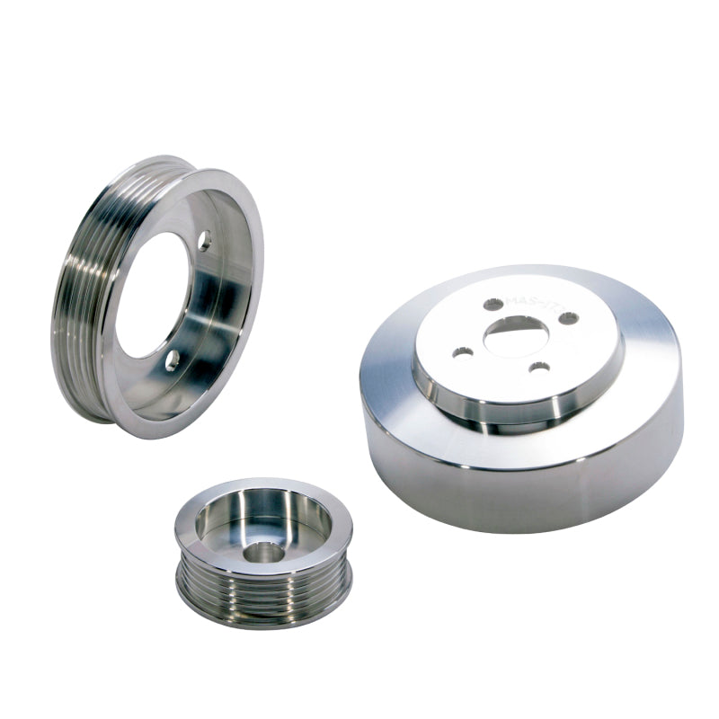 BBK 94-95 Mustang 5.0 Underdrive Pulley Kit - Lightweight CNC Billet Aluminum (3pc)