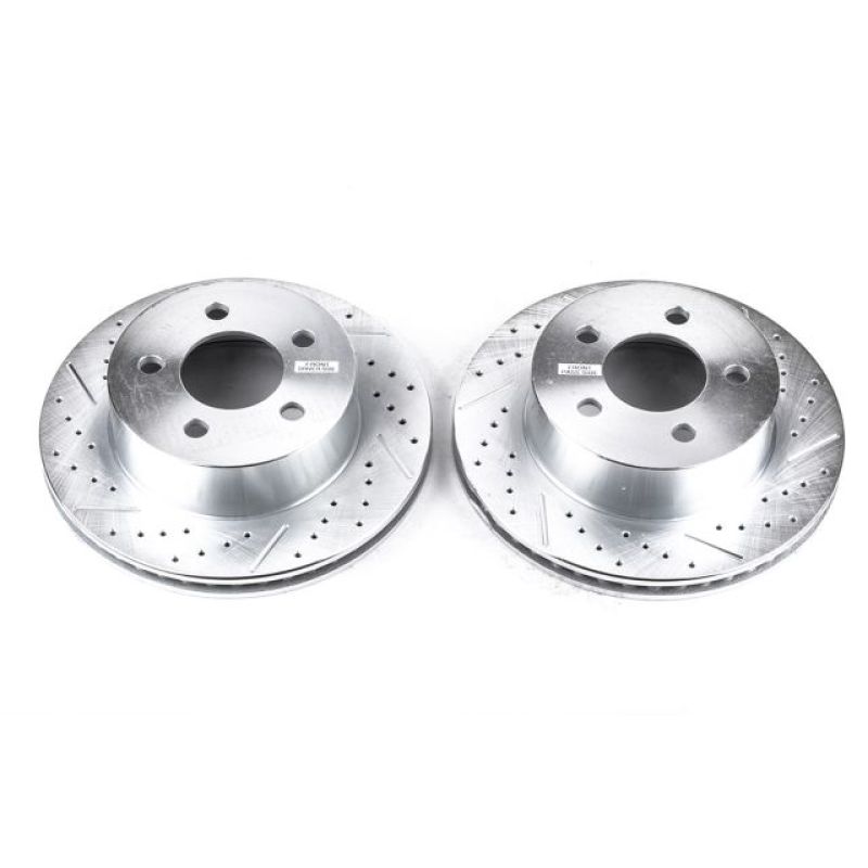 Power Stop 99-01 Jeep Cherokee Front Evolution Drilled & Slotted Rotors - Pair