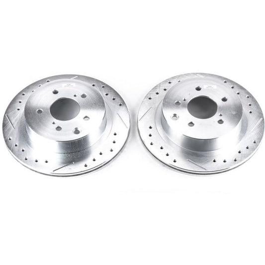 Power Stop 89-96 Nissan 300ZX Rear Evolution Drilled & Slotted Rotors - Pair