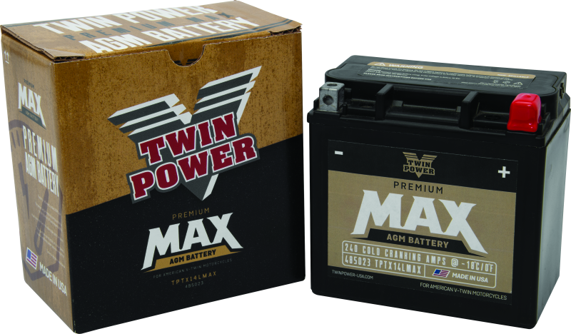 Twin Power GYZ-16HL Premium MAX Battery Replaces H-D 65958-04 Made in USA 240 CCA