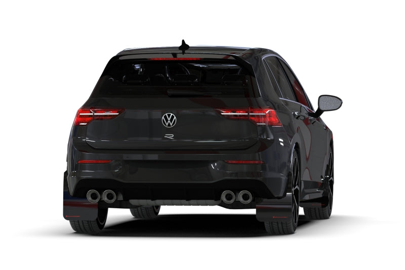 Rally Armor 22-24 VW MK8 Golf GTI/R Black UR Mud Flap w/White Logo