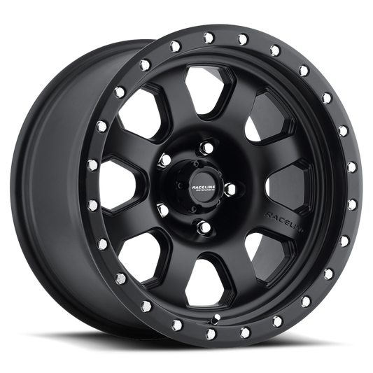 Raceline 929B Avenger 17x9in / 8x165.1 BP / -12mm Offset / 130.81mm Bore - Satin Black Wheel