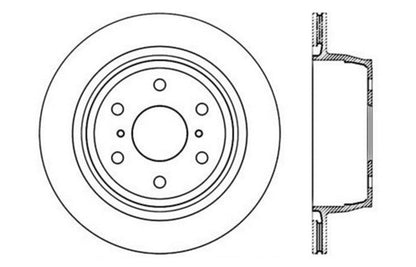 StopTech 07-10 GMC Sierra (w/ Rear Drum) / 07-09 GMC Yukon Rear Left Slotted & Drilled Rotor