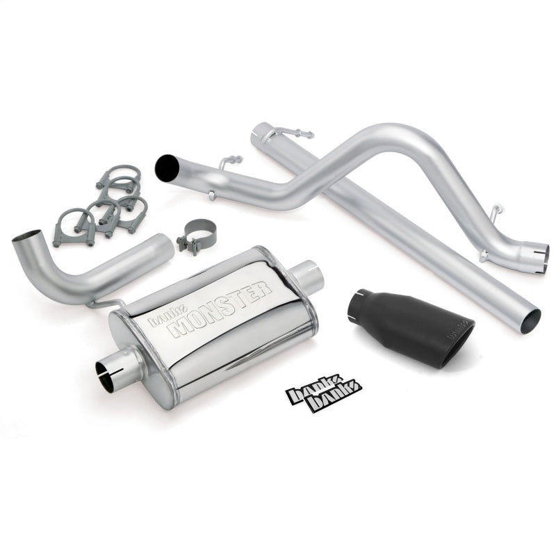 Banks Power 07-11 Jeep 3.8L Wrangler - 2dr Monster Exhaust System - SS Single Exhaust w/ Black Tip