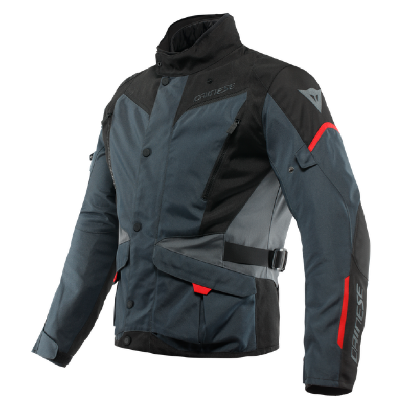 Dainese Tempest 3 D Dry Jacket Ebony/Black/Lava Red Size - 46