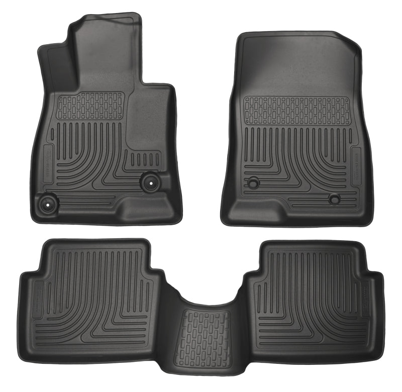 Husky Liners WeatherBeater 14 Mazda 3 Hatch&Sedan Front & Second Row Black Floor Liners