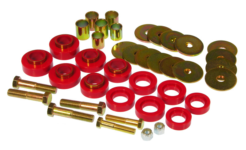 Prothane 67-81 Chevy Camaro Body Mount Kit w/ Hardware - Red