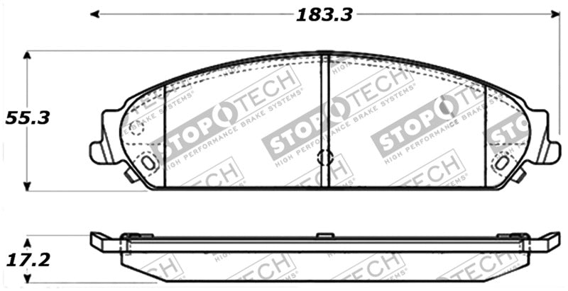 StopTech 06-10 Dodge Charger R/T Sport Performance Front Brake Pads