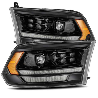 AlphaRex 09-18 Dodge Ram 2500HD LUXX LED Proj Headlights Plank Style Black w/Seq Signal/Smoked DRL