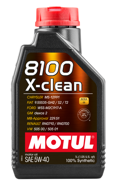 Motul 1L Synthetic Engine Oil 8100 5W40 X-CLEAN C3 -505 01-502 00-505 00-LL04