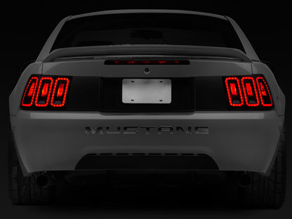 Raxiom 99-04 Ford Mustang Excluding 99-01 Cobra Icon LED Tail Lights- Black Housing (Smoked Lens)