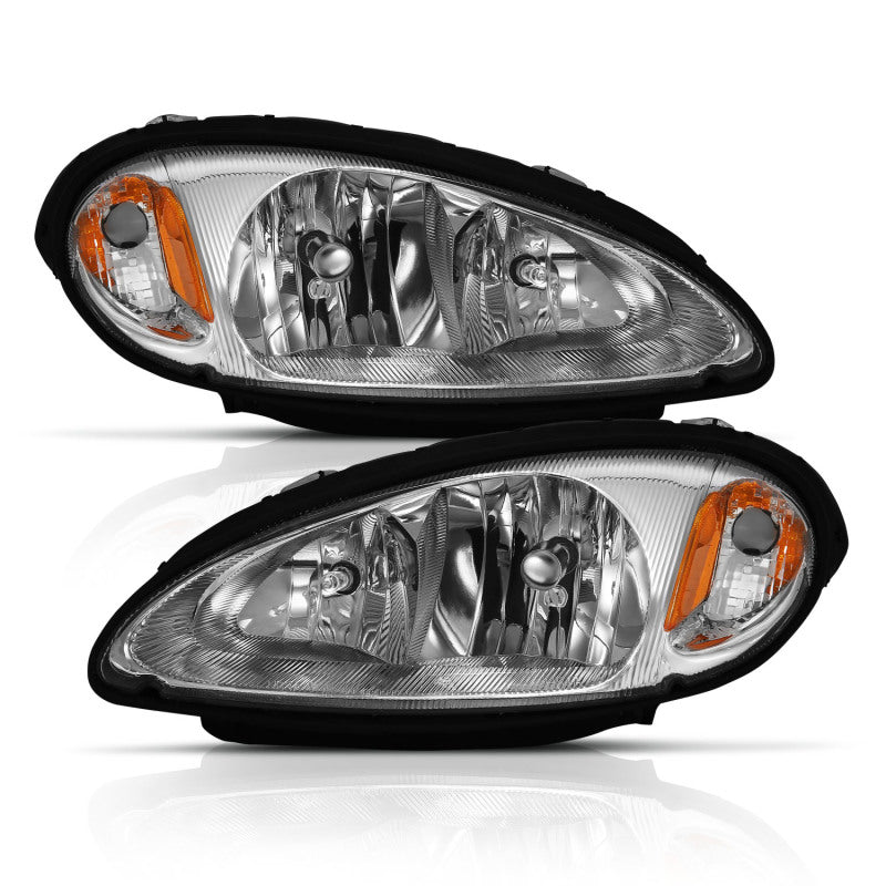 ANZO 2001-2005 Chrysler Pt Cruiser Crystal Headlight Chrome Amber (OE)