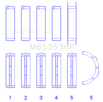 King Ford 281 4.6L SOHC 16V Performance Main Bearing Set - Size Standard