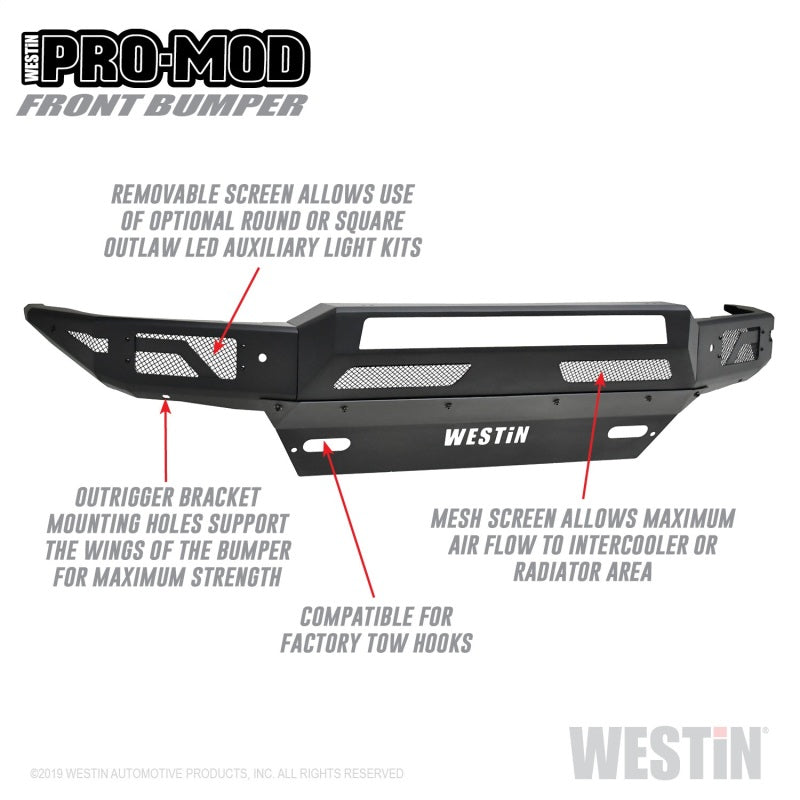 Westin 16-19 Chevy/GMC  Silverado/Sierra 1500 Pro-Mod Front Bumper