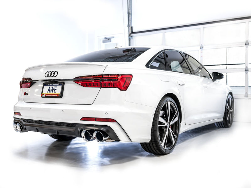 AWE Tuning 19-23 Audi C8 S6/S7 2.9T V6 AWD Touring Edition Exhaust - Chrome Silver Tips