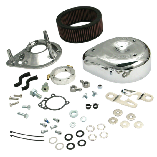 S&S Cycle 91-06 Carbureted XL Sportster Models Teardrop Air Cleaner Kit - Chrome