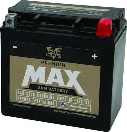 Twin Power GYZ-16HL Premium MAX Battery Replaces H-D 65958-04 Made in USA 240 CCA