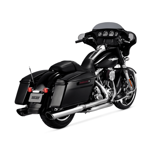 Vance & Hines HD Dresser 17-22 Twin Slash Round Chrome Slip-On Exhaust