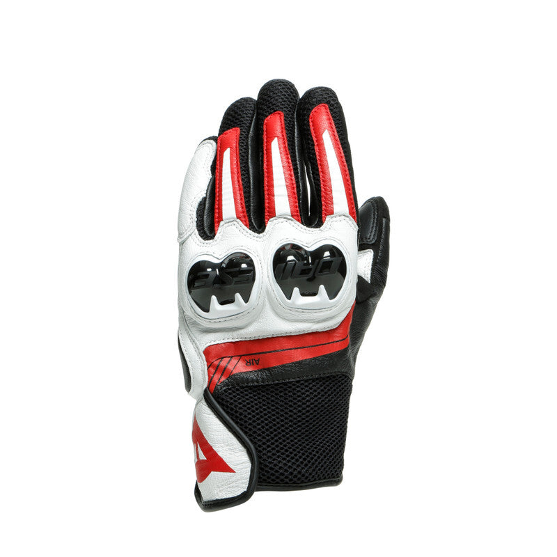 Dainese Mig 3 Unisex Leather Gloves Black/Red Spray/White - Medium