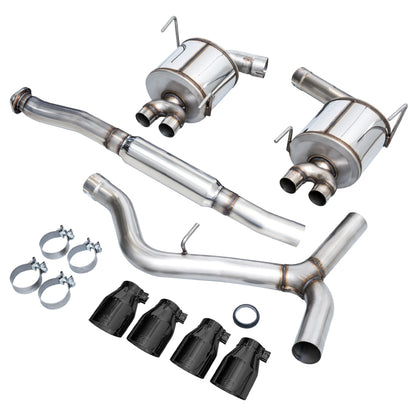 AWE Tuning Subaru STI VA / WRX GV / STI GV Sedan Touring Edition Exhaust - Diamond Black Tip (102mm)