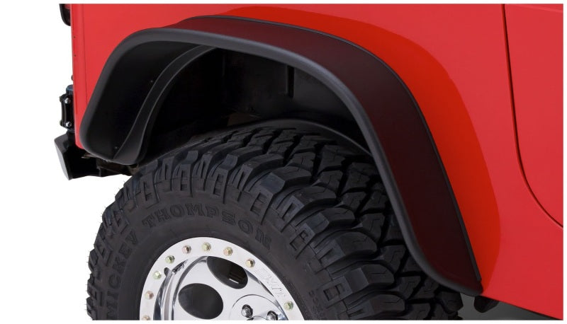 Bushwacker 87-95 Jeep Wrangler Flat Style Flares 4pc Excludes Renegade - Black