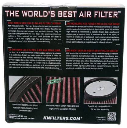 K&N Custom Air Filter 6.25in OS Width / 9.688in OS Length / 2.188in Height