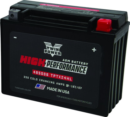 Twin Power YTX-24HL High Performance Battery Replaces H-D 66010-82A Made in USA 350 CCA