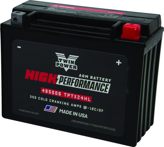 Twin Power YTX-24HL High Performance Battery Replaces H-D 66010-82A Made in USA 350 CCA